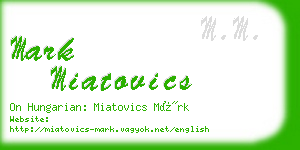 mark miatovics business card